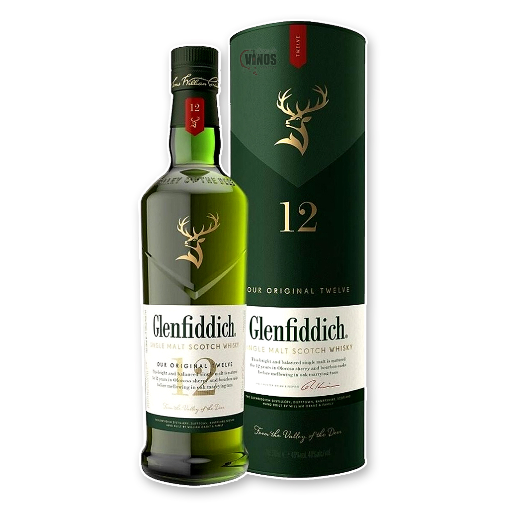 Whisky Glenfiddich Malt 12YO 750CC.